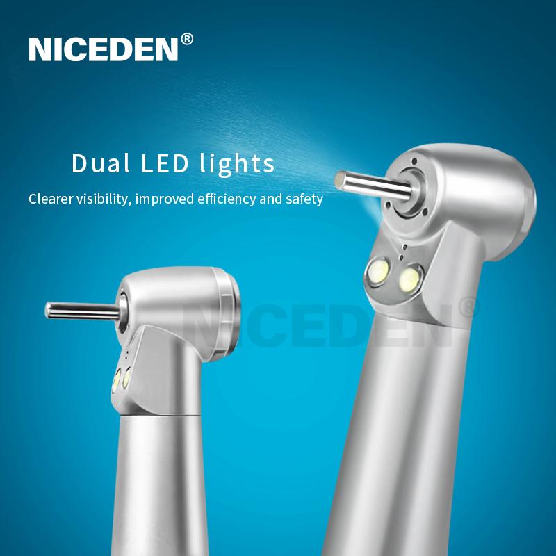Mini Manipolo Dentale LED per Bambini con Pulsante a Pressione, Alimentazione a Turbina, con/senza LED, 2 Fori/4 Fori
