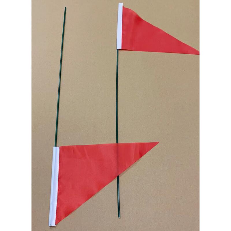 Zhan Kai 10-Pack Small Red Triangular Marker Flags with Iron Poles