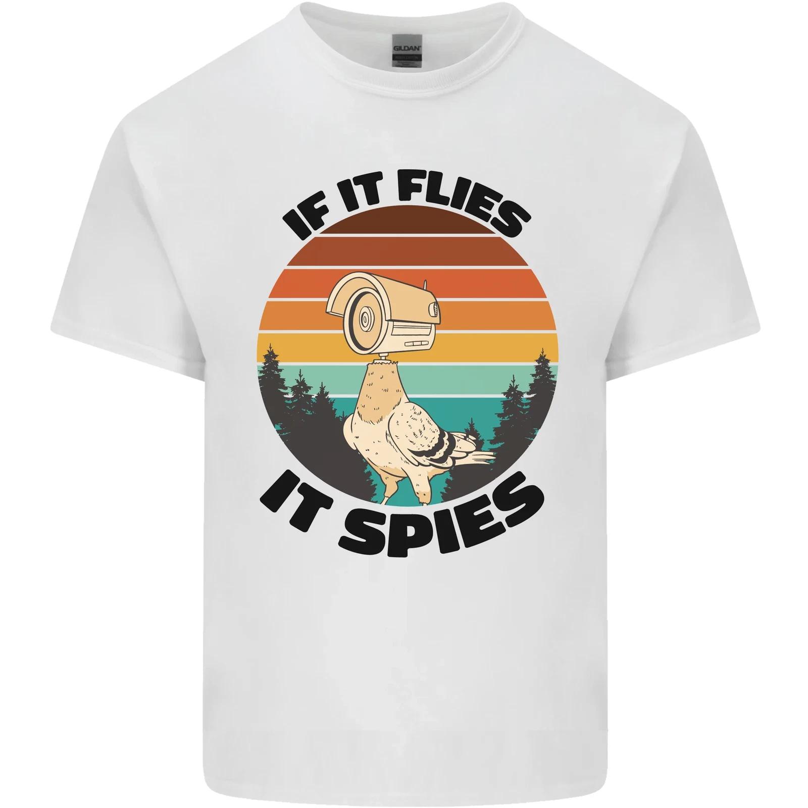 Conspiracy Theory If Flies it Spies Birds Funny Kids T-Shirt Childrens L