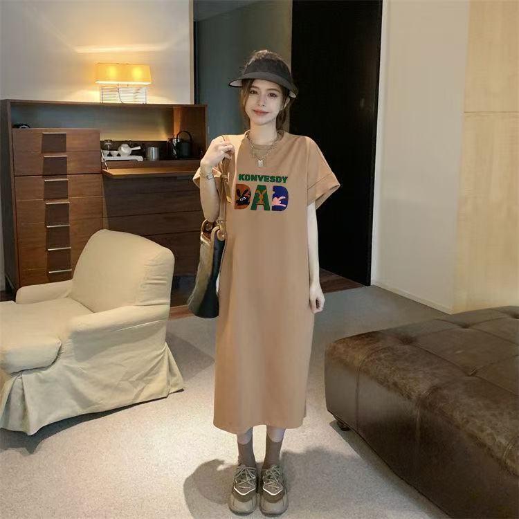 A New Loose, Casual, Plus-size, Laid-back and Slimming Korean Style T-shirt Dress for Summer
