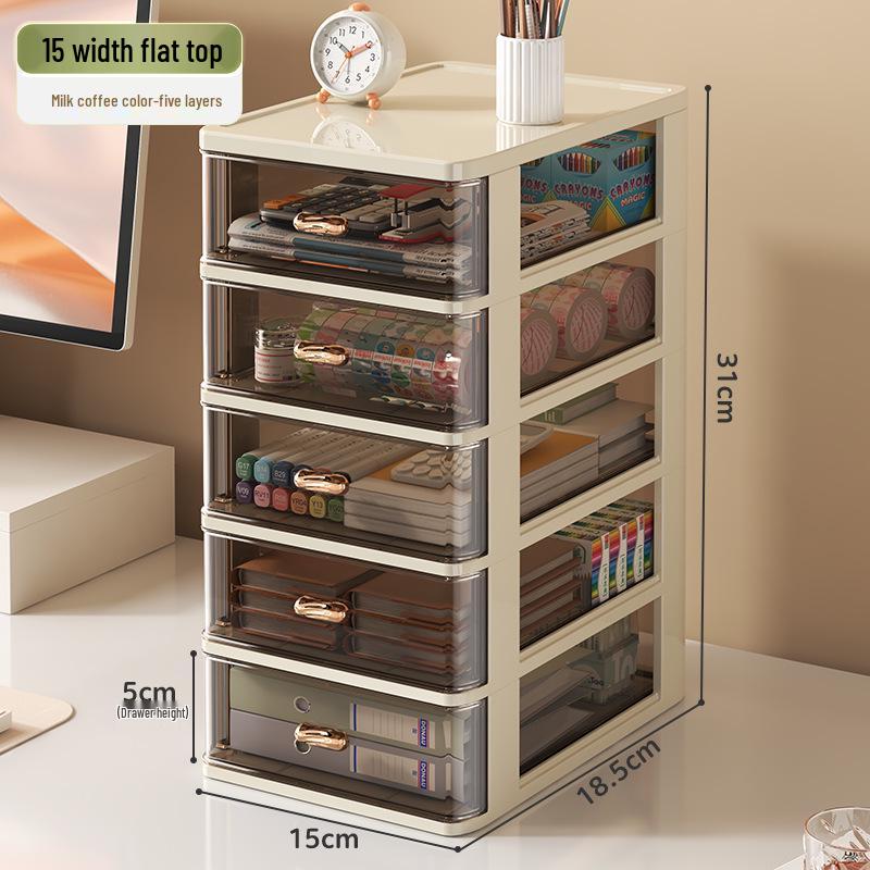 Transparent Multi-Layer Drawer Organizer for Office Desk Supplies