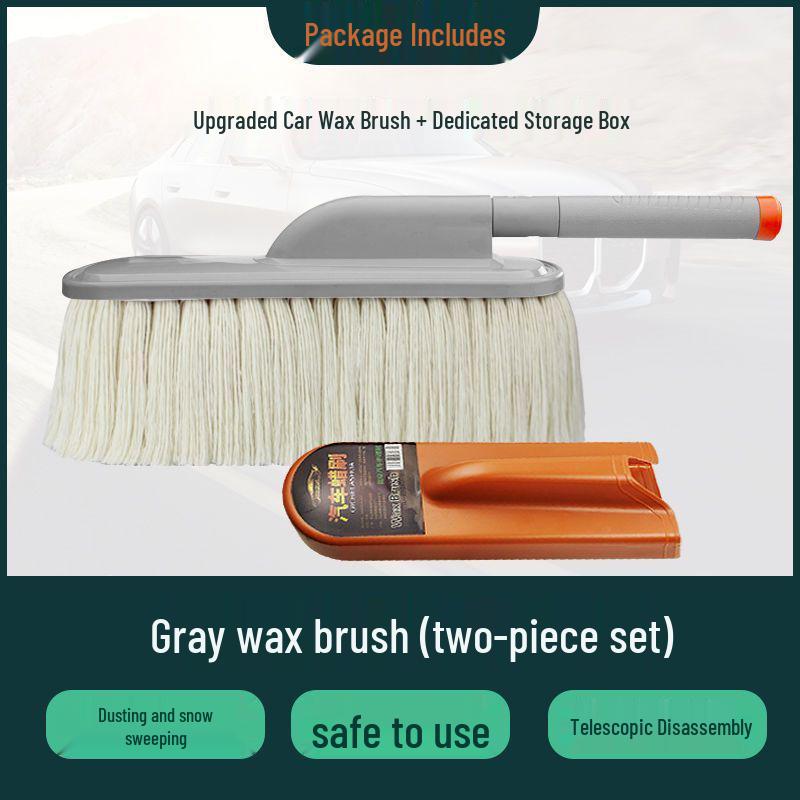 Car Cleaning Duster & Snow Removal Brush with Wax Mop