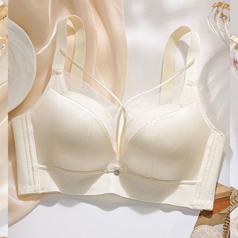Original Luminous Satin Uplift Bra: Wire-Free, Adjustable, Side Support, Beautiful Shaping