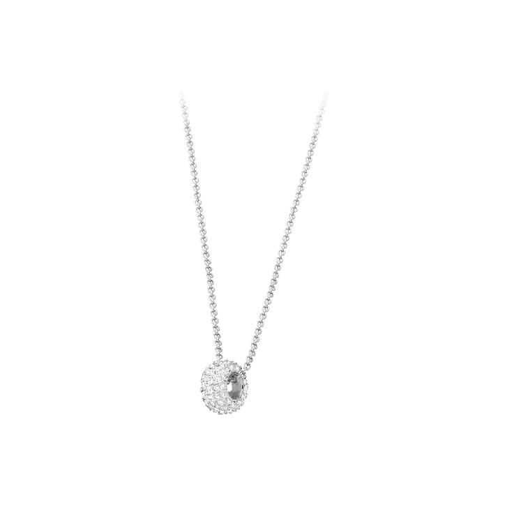 Swarovski Stone Round Rhodium Plated Necklace Women necklace White 5368042