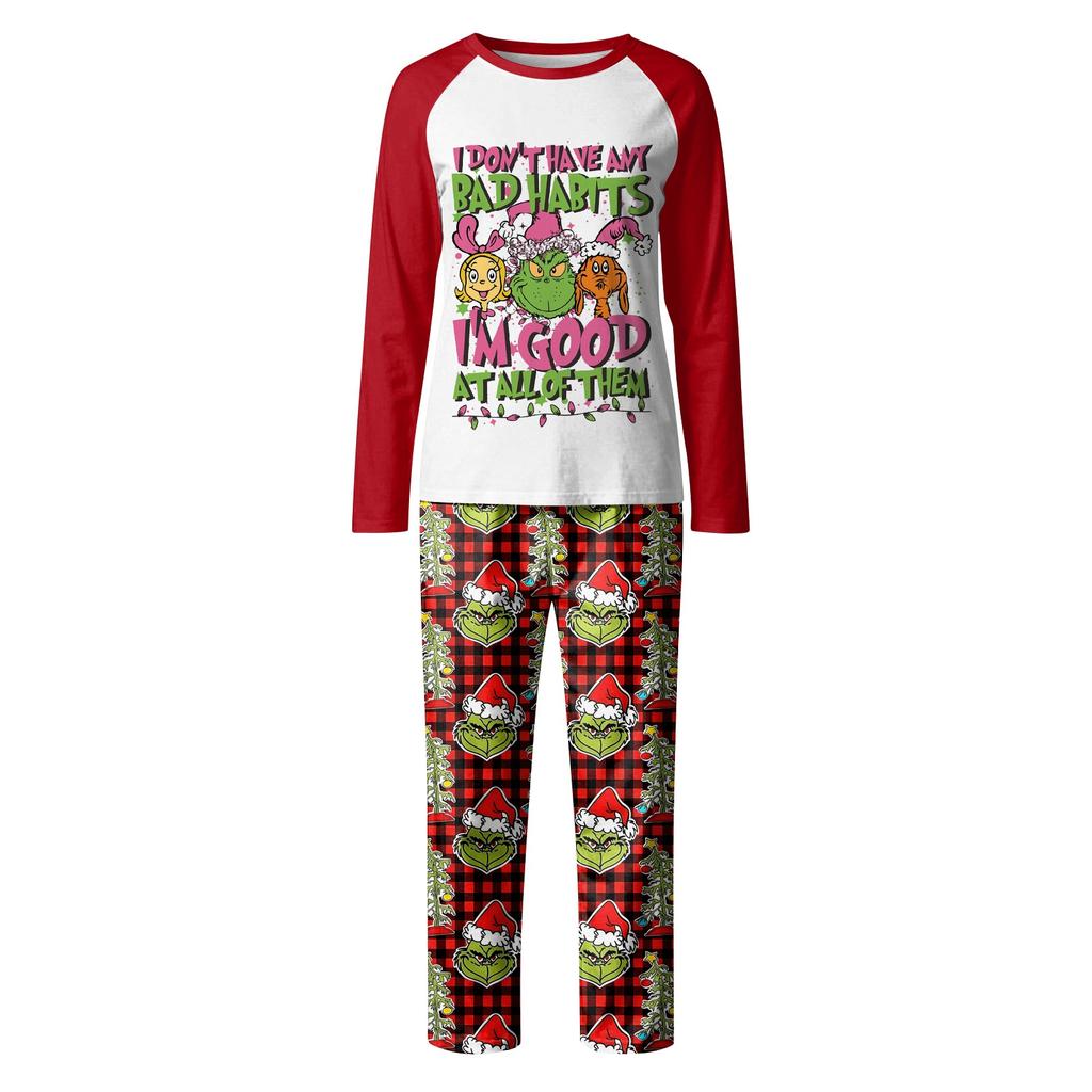 Family Matching Print Sets Pajamas Loungewear Outfits Family Matching Long Sleeve Tops+Pants Set