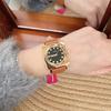 Steel Case Watch, Genuine Leather Watch, Large Dial Fashion Women'S Watch