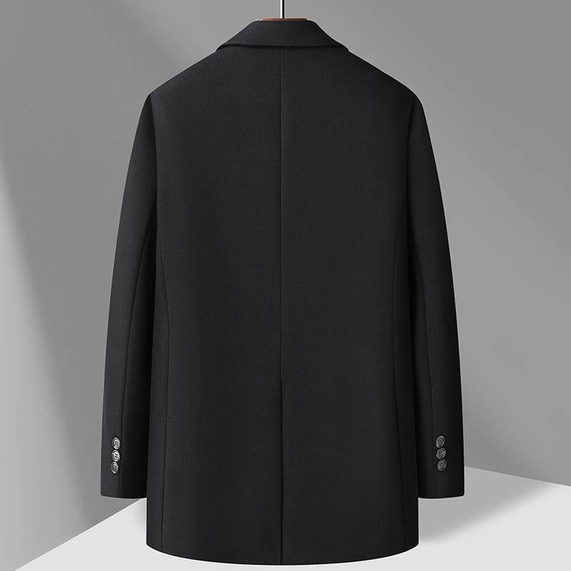 New Autumn and Winter Men's Knitted Wool Coat Men's Slim Mid-length Cashmere Woolen Coat Men's Coat