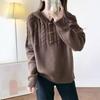 Winter twist pullover hooded knitted sweater women's autumn and winter new outer wear hoodie top jacket loose