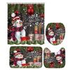 Best-Selling Christmas Digital Print Shower Curtain Waterproof, Includes Plastic C-Shaped Hooks