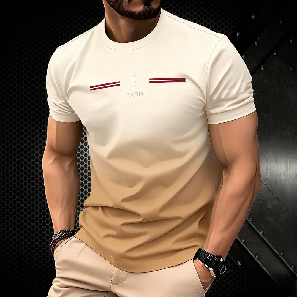 Summer men's T-shirt loose creative short sleeved top solid color retro street wear short sleeved round neck T-shirt top