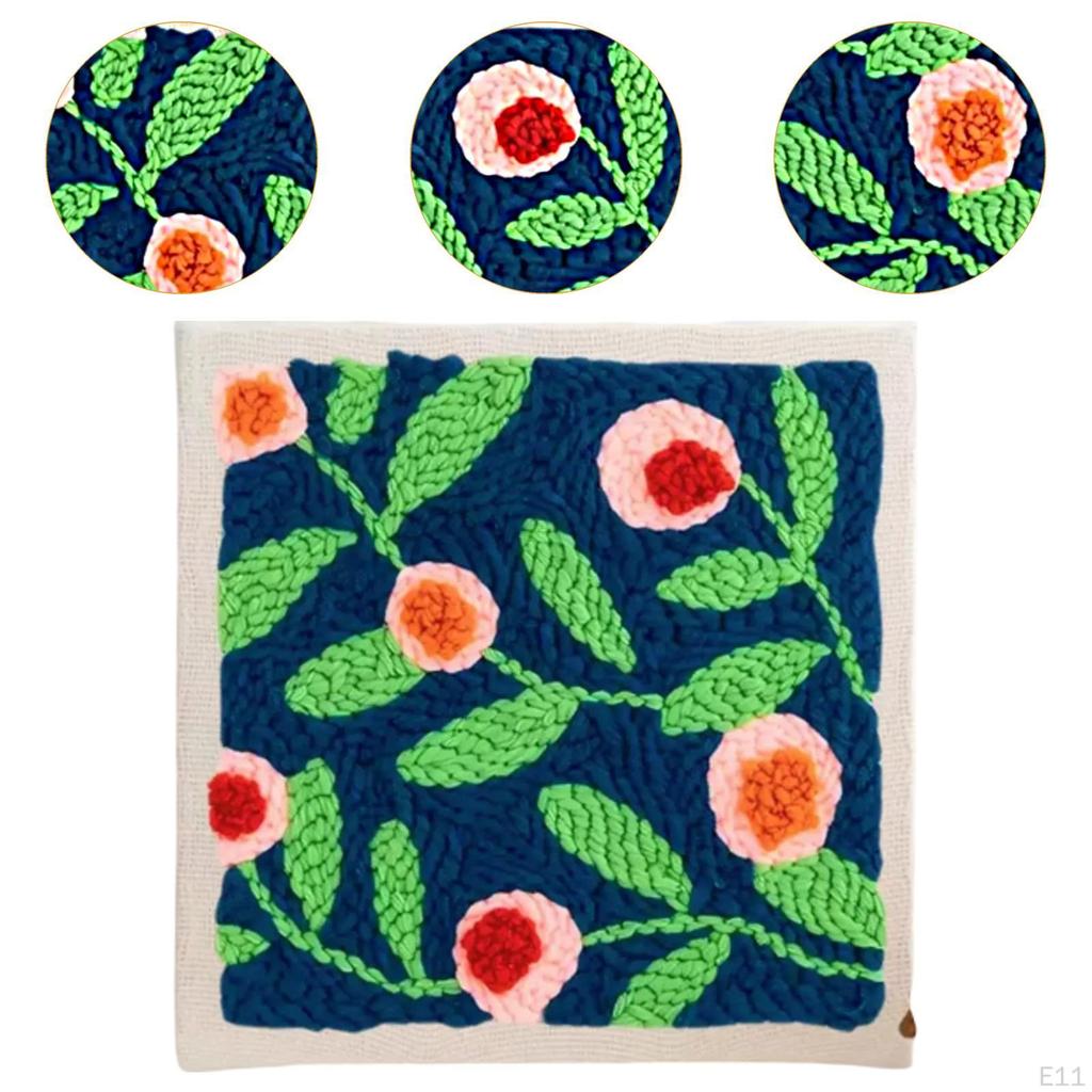 DIY Punch Pin Kits Stickerei Starter Kit handgefertigt 10''x10'' Projekte Materialien Home Decor Floral