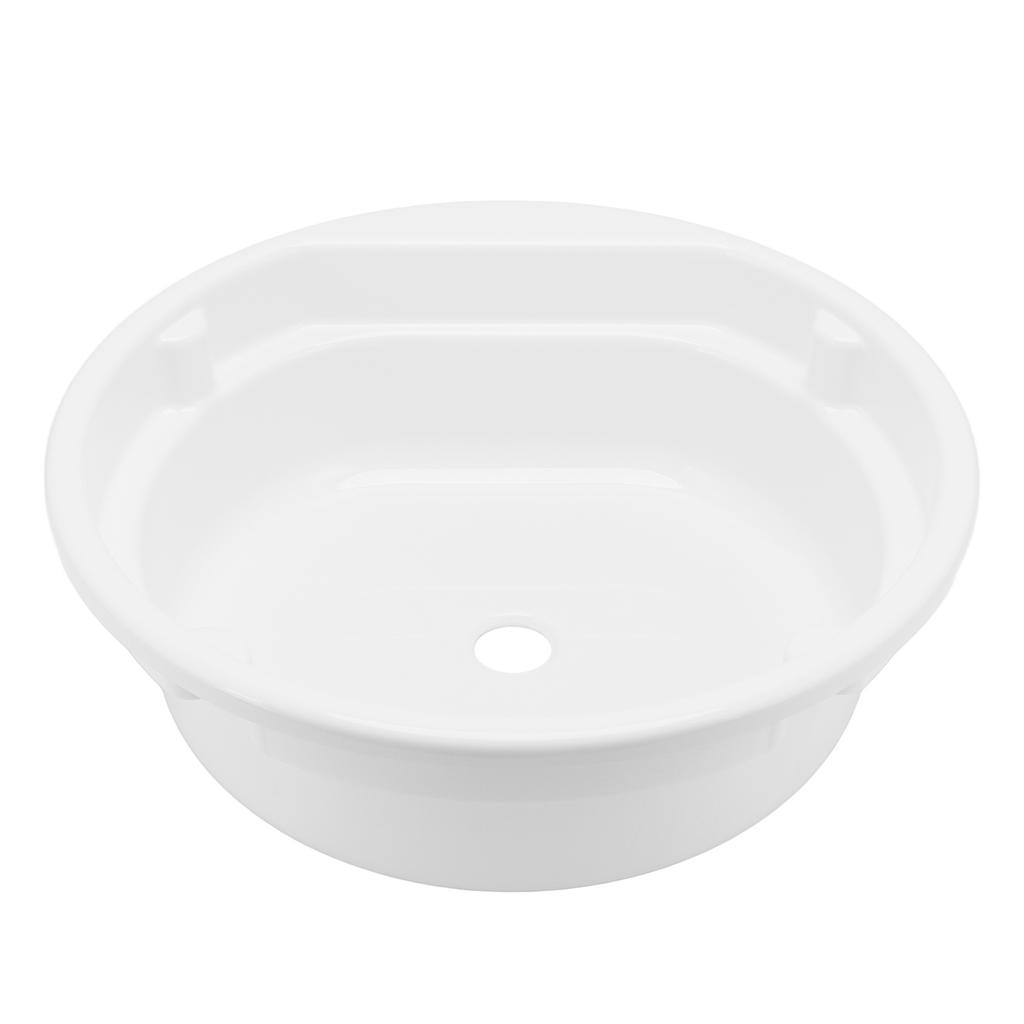 RV Łazienkowa Umywalka Nablatowa 430x140mm Okrągła Biała Do Mycia Rąk Akrylowa Duża Pojemność dla Kampera Przyczepy Kampingowej