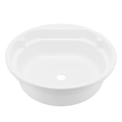 RV Bathroom Vessel Sink 430x140mm Round White Hand Washing Acrylic Large Capacity for Camper Caravan