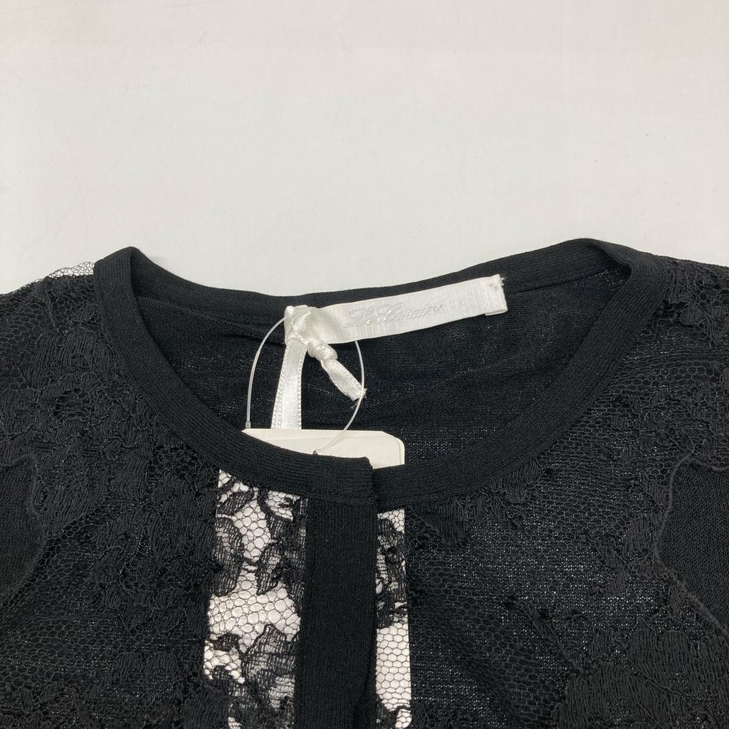 Les Copains BLACK P13 001207 Lace Cardigan Ensemble Tops 40 blackUsed
