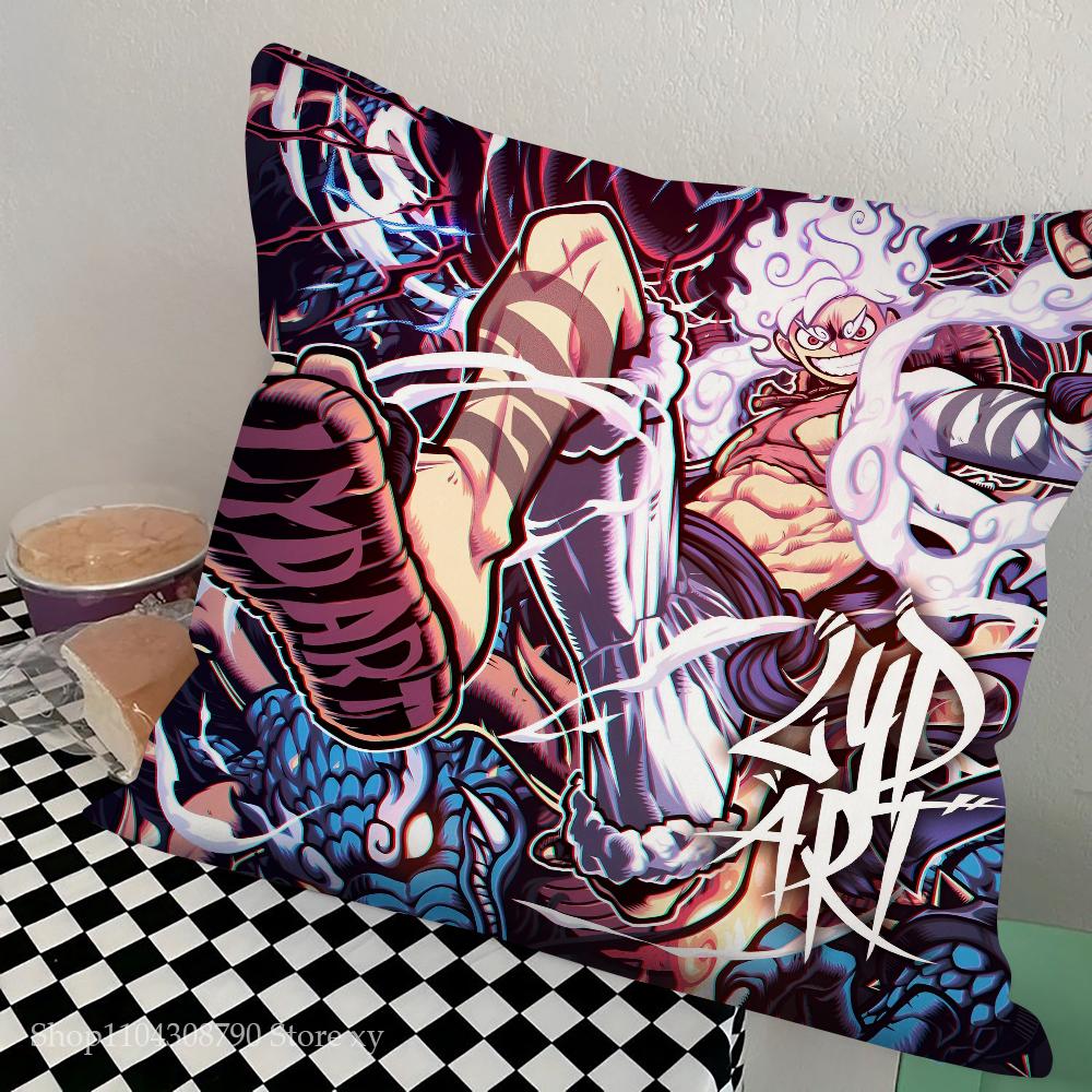 One Anime Pieces Monkey D. Luffy Pillow Case Fashion Square Pillowcase Bedroom Sofa Room Ins Decoration Leisure Cushion Cover