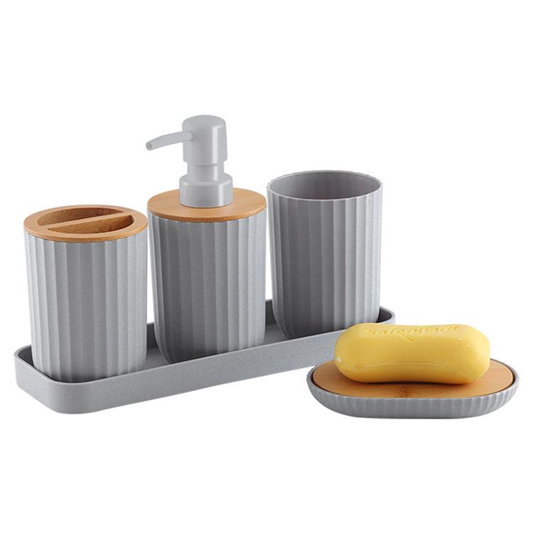 Five-Piece Bathroom Set with Gargle Cup and Toiletries Tray