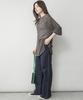 atONE Baggy Cargo Stretch Chino Wide Elastic Baker Denim ATC-0030 Women's Wide-Leg Pants, Pants, (Size M, Navy)