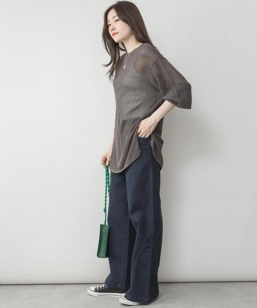 atONE Baggy Cargo Stretch Chino Wide Elastic Baker Denim ATC-0030 Women's Wide-Leg Pants, Pants, (Size M, Navy)