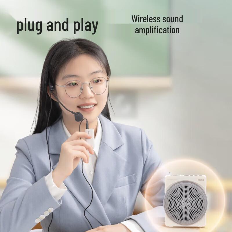 Deli LT911 Wireless Megaphone with Headset Microphone