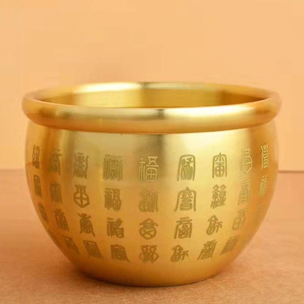 1Pcs 4.5-7cm Pure Brass Cornucopia Wealth Attracting Baifu Jar Cup  Study Decoration Gift