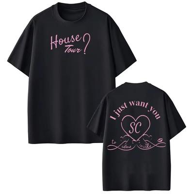 Haus Tour Sabrina Carpenter Ich will nur dich Mode Print T-Shirt Herren Damen reine Baumwolle T-Shirts Sommer Ästhetische T-Shirts