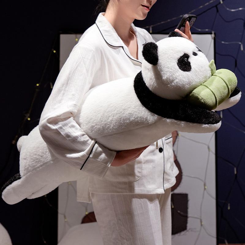 Cartoon-Tier Panda Langes Wurfkissen Plüschtier Puppe Waschbärpuppe Mädchen Schlafbeinpuppe