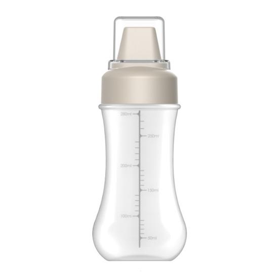 Squeeze Condiment Bottle with Measuring Markings 1/5 Nozzles Drizzle Bottle for Ketchup Salad Dressing Sauce 350ml Easy Fill Kitchen Dispenser