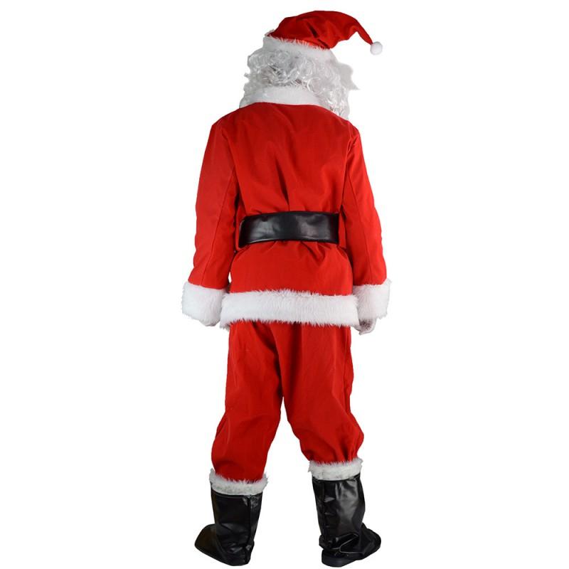 Santa Claus Costume Christmas Party Performance Outfit Velvet Cosplay Suit Unisex L XL