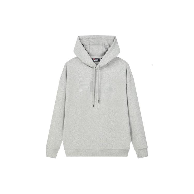 FILA Sweatshirts Unisex White Heather Gray Hooded Moderate Regular F51U138298F-MG XL