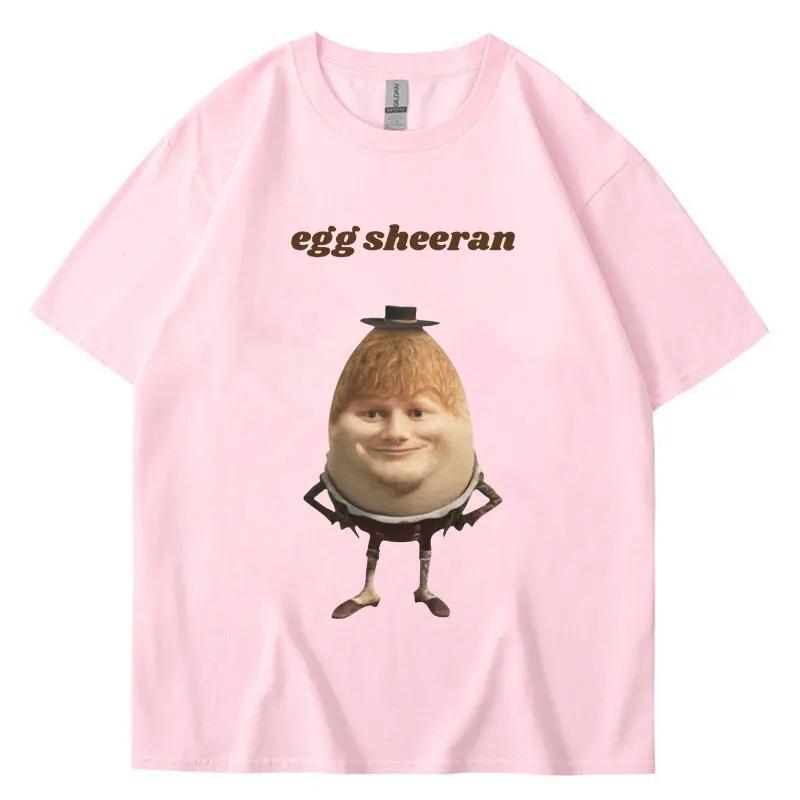 Funny Egg Ed Sheeran Meme Picture Tshirt Breathable Casual Short Sleeve Men's Women's Tshirt Super Street Headwear Gift