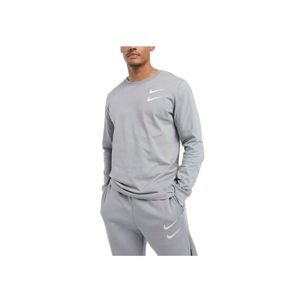 Nike Sportswear Swoosh Long Sleeve T-Shirt US Edition Men Tops Gray CK2259-073