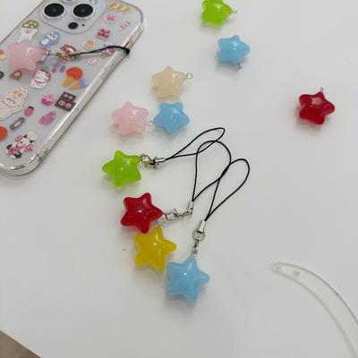 Glow-In-The-Dark Five-Pointed Star Mobile Phone Lanyard, Fashionable Five-Pointed Star Mobile Phone Chain, Fashionable Backpack Pendant