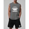 Men's Trendy Graphic Print Polyester Tank Top and Shorts Set Moisture Wicking Quick Dry Summer Gym Workout Outfit