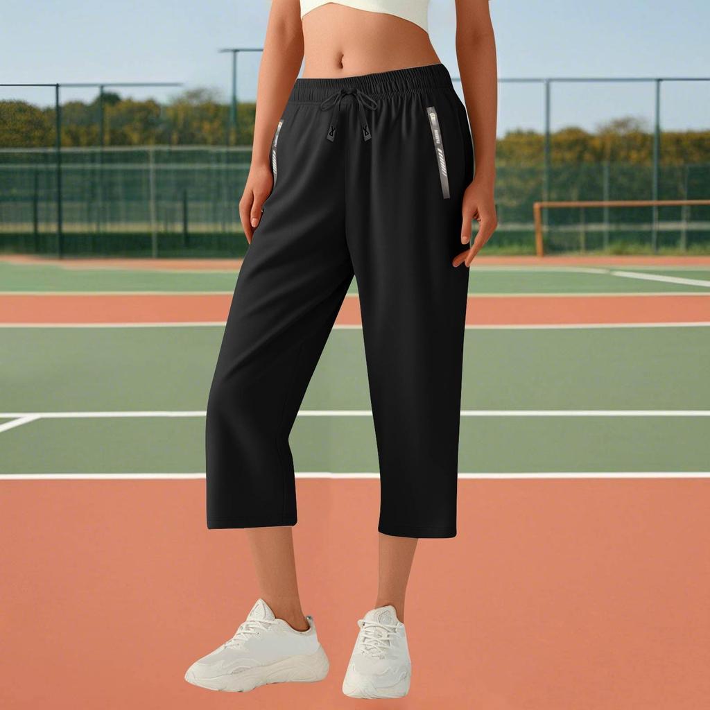 Women Casual Cotton And Linen Solid Drawstring Elastic Waist Long Straight Pants