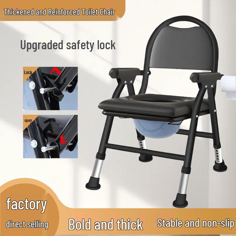 Portable Foldable Toilet Chair for Elderly – Mobile, Home Use Stool