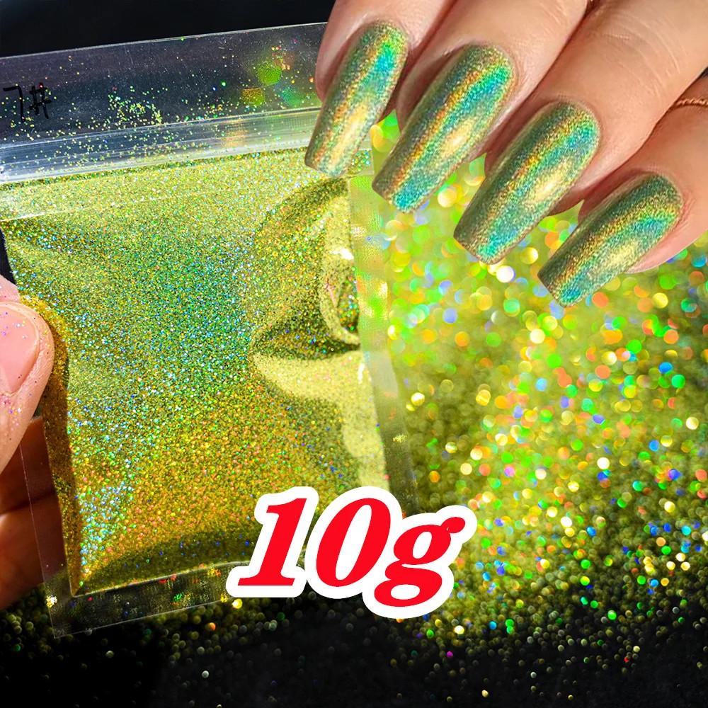 

Laser Holographic Rainbow Nail Glitter 0.2MM Sparkly Nails Glitter Powder DIY Nail Art Decoration