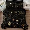 Black Golden Quilt Set 3/4pcs Set Sun and Moon Large Bag Bedding Set Posy Bedding Set Mandela Quilt Cover 100% Soft Microfiber