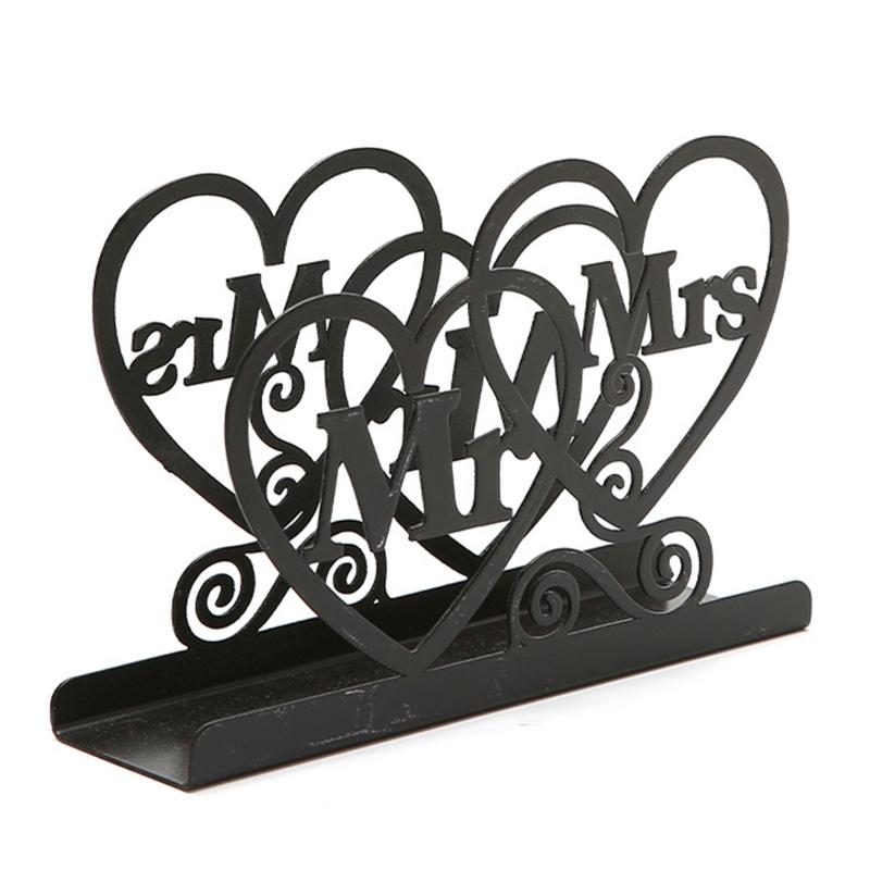 Heart Shaped 3D Tissue Holder Napkin Clamp Dispenser Stand Hollow Ornament