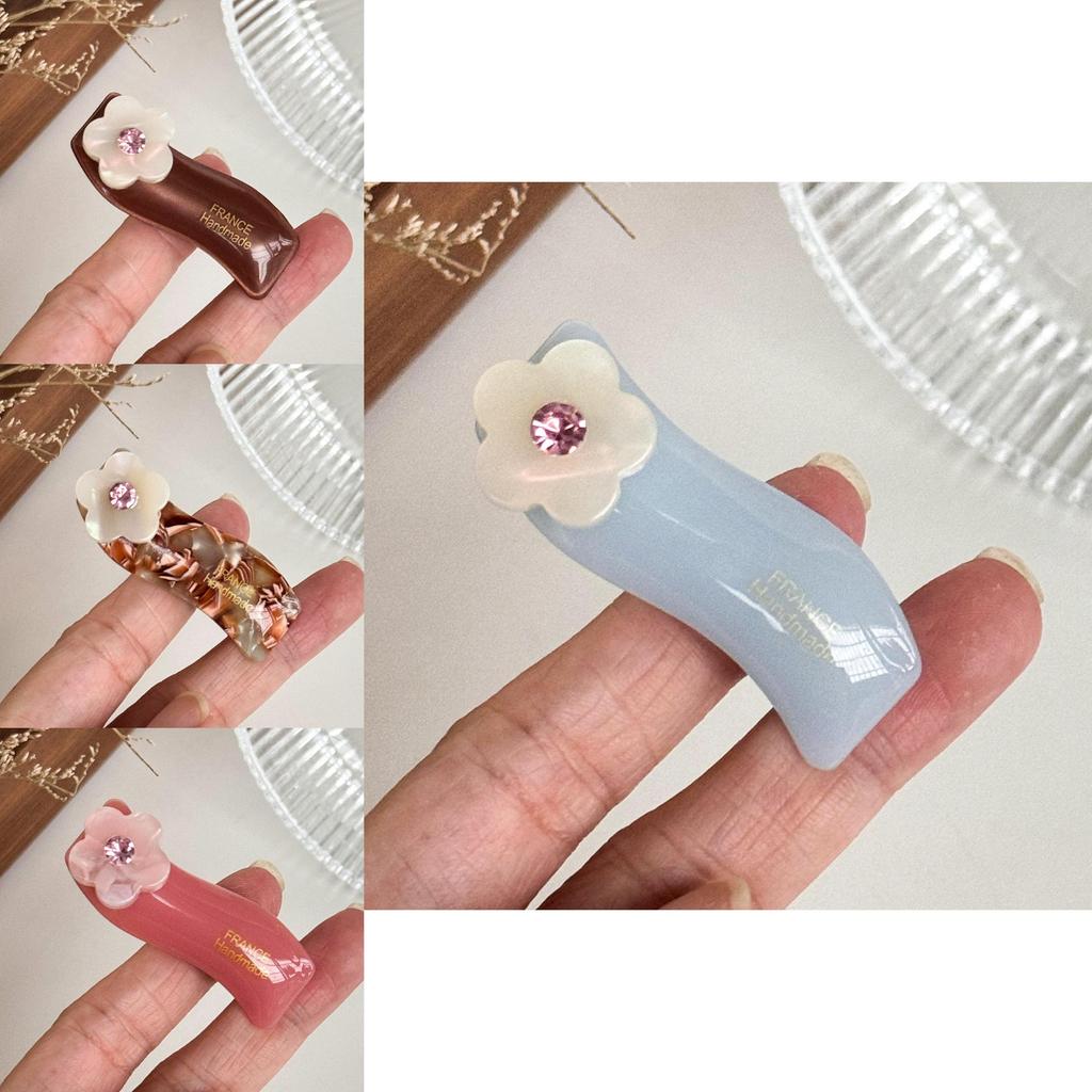 Pattern Contemporary Floral Hair Claw Clip Highend Acetate Material With Elegant Rhinestones Perfect For Women