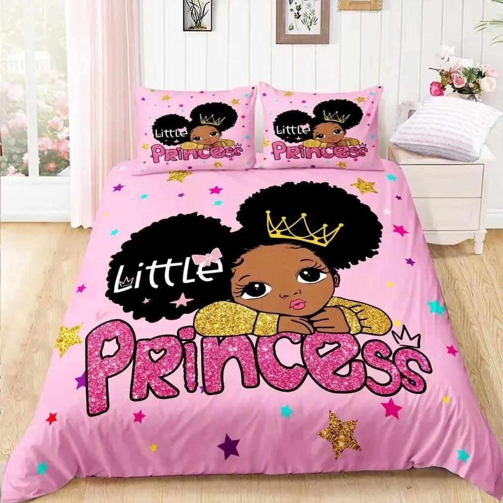 Single-Sided Printed Warm Comforter Beding Sets, Comfortable Bedspreads, with Soft Fabric Duvet Beding, American Girl, Birthday Gift, King, 3Pcs