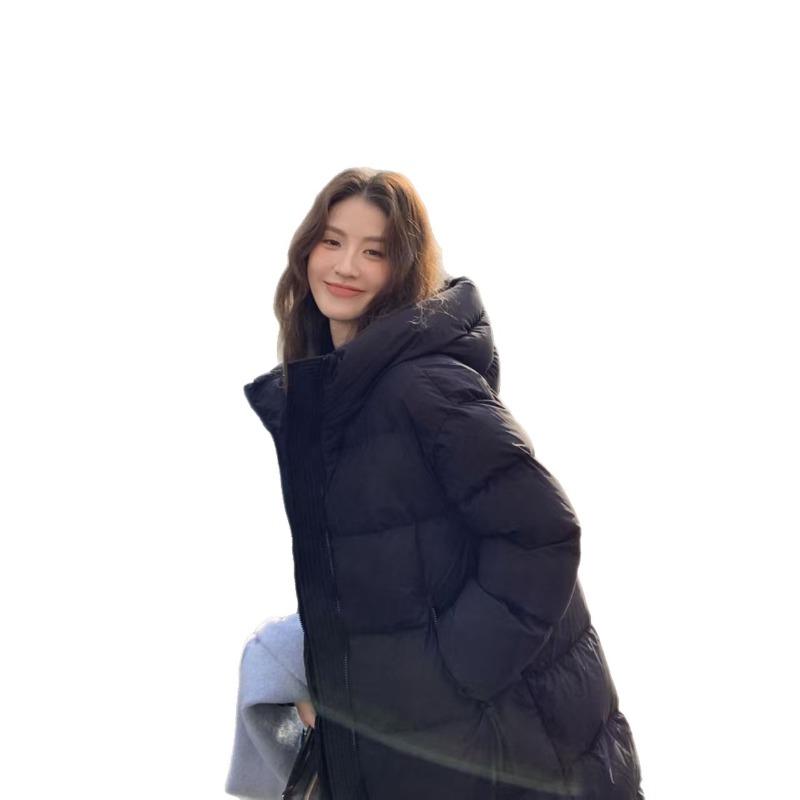 Down Jacket Women's Winter New Medium and Long White Goose Down High-end Sense Super Good-looking Fashion Long Hooded Jacket