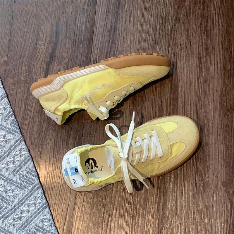 

Балетная гибкая серия немецких тренировочных туфель осень маленькие белые туфли на мягкой подошве дышащие туфли Форреста Гампа женская спортивная и повседневная парусиновая обувь 40 [Foot length 25CM] жёлтый