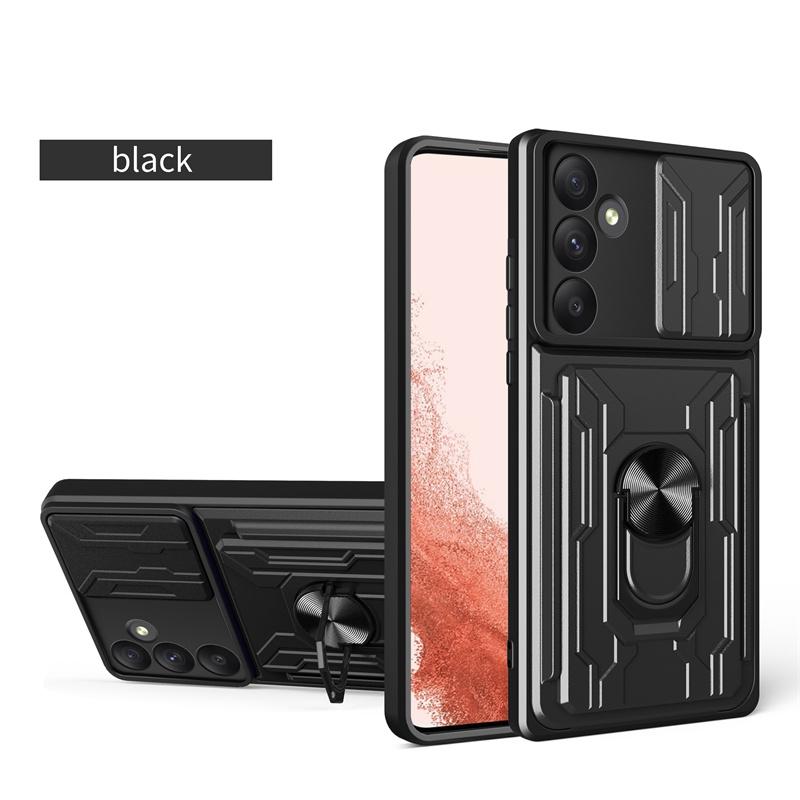 

Case For Samsung Galaxy S24 FE Ultra S23 Plus A15 A25 A35 A55 5G A14 A24 A34 A54 Cover Card Pocket Ring Stand Fundas Coque Capa For Galaxy S24
