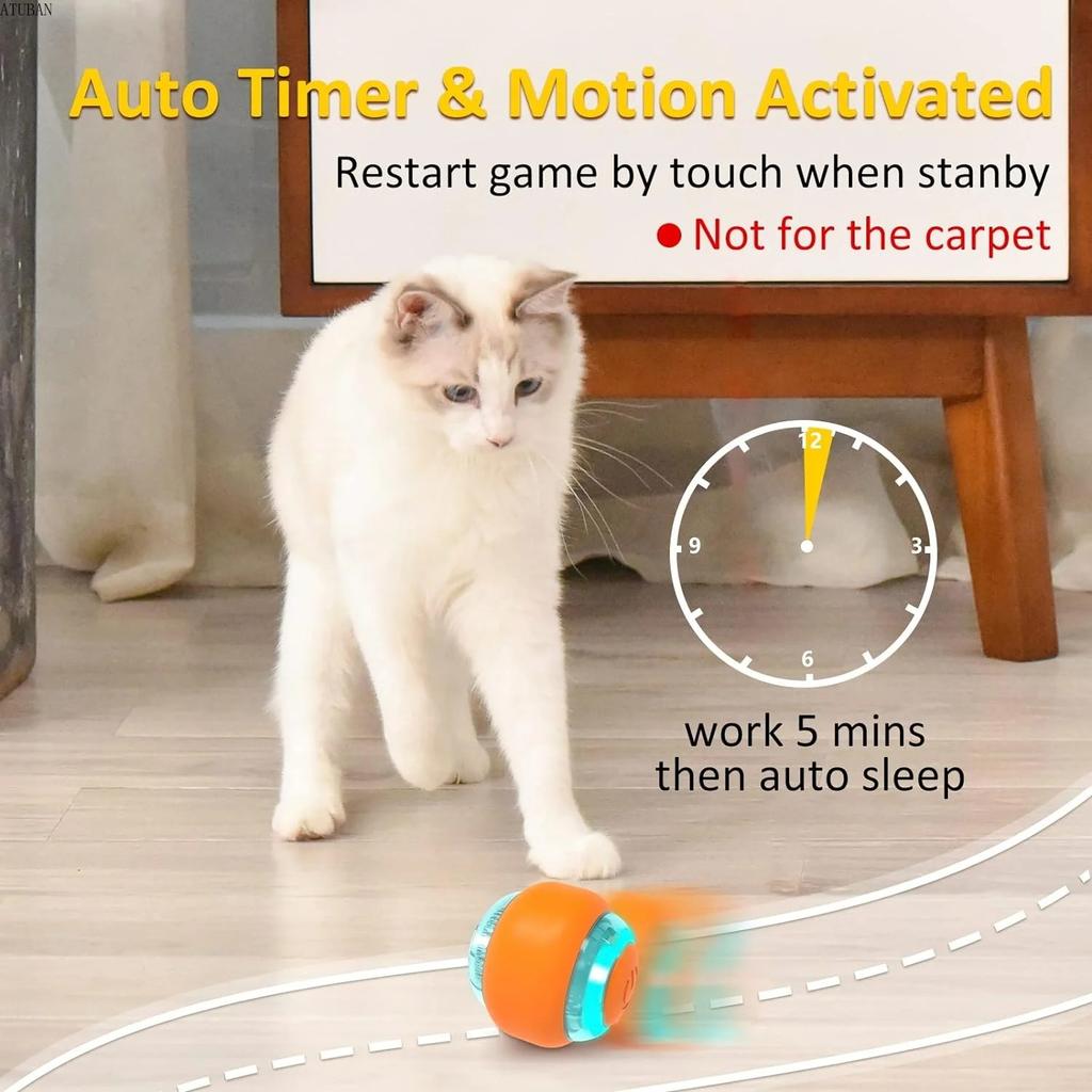 Cat Interactive Ball Toys Automatic Rolling Ball Rechargeable Smart Pet Electric Toy Dog Training  for Exercise Entertainment