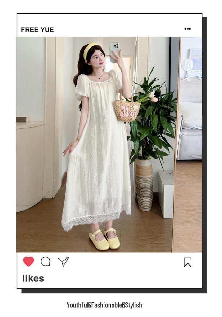2026 Summer Fresh Skin-Friendly Mid-Length Loose Maternity Dress – Youthful Look