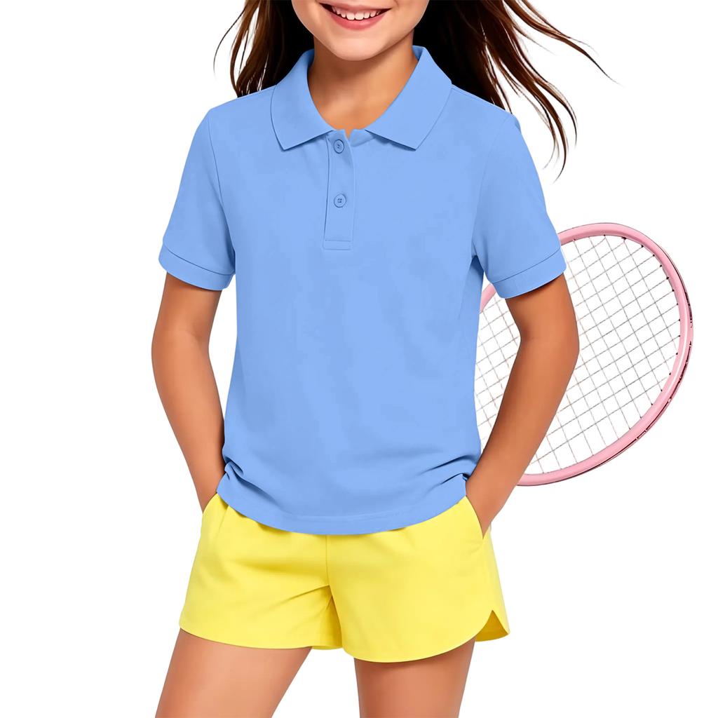 Kids Quick Dry Shirt with Collar for School Class Uniform and Everyday Wear
