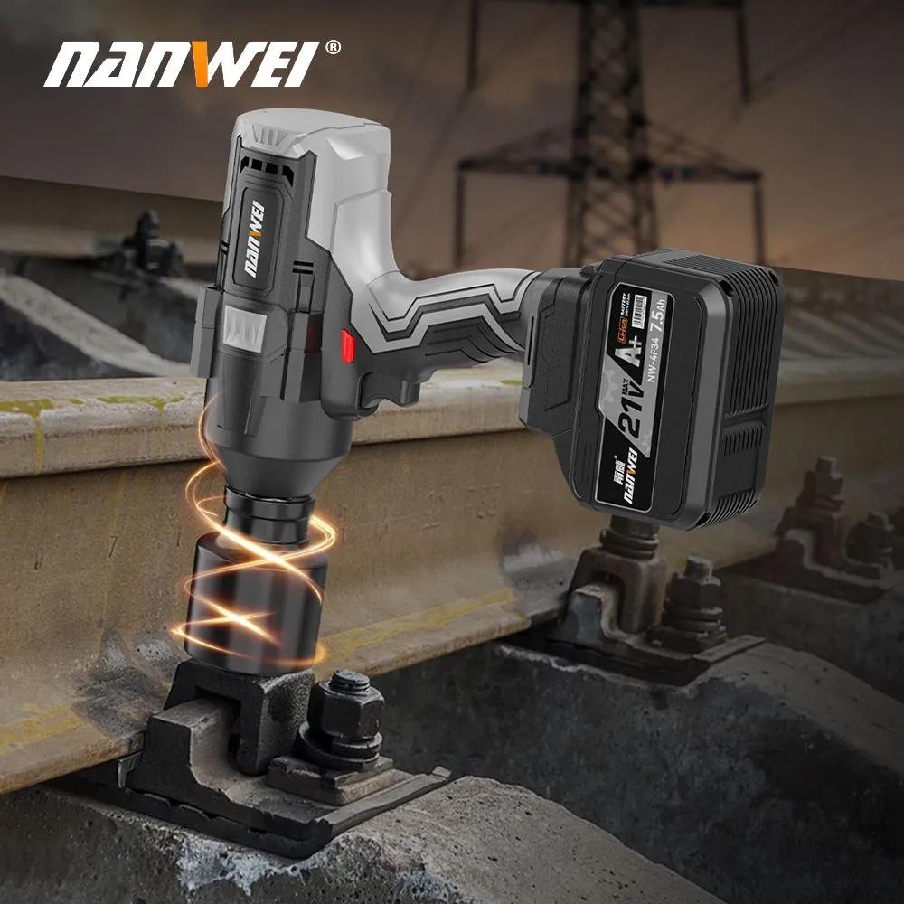 NANWEI Brushless Electric Impact Wrench with 1500 Nm High Torque (5.0Ah/7.5Ah), Cordless Lithium Battery Screwdriver with A Maximum Speed of 2000 Rpm