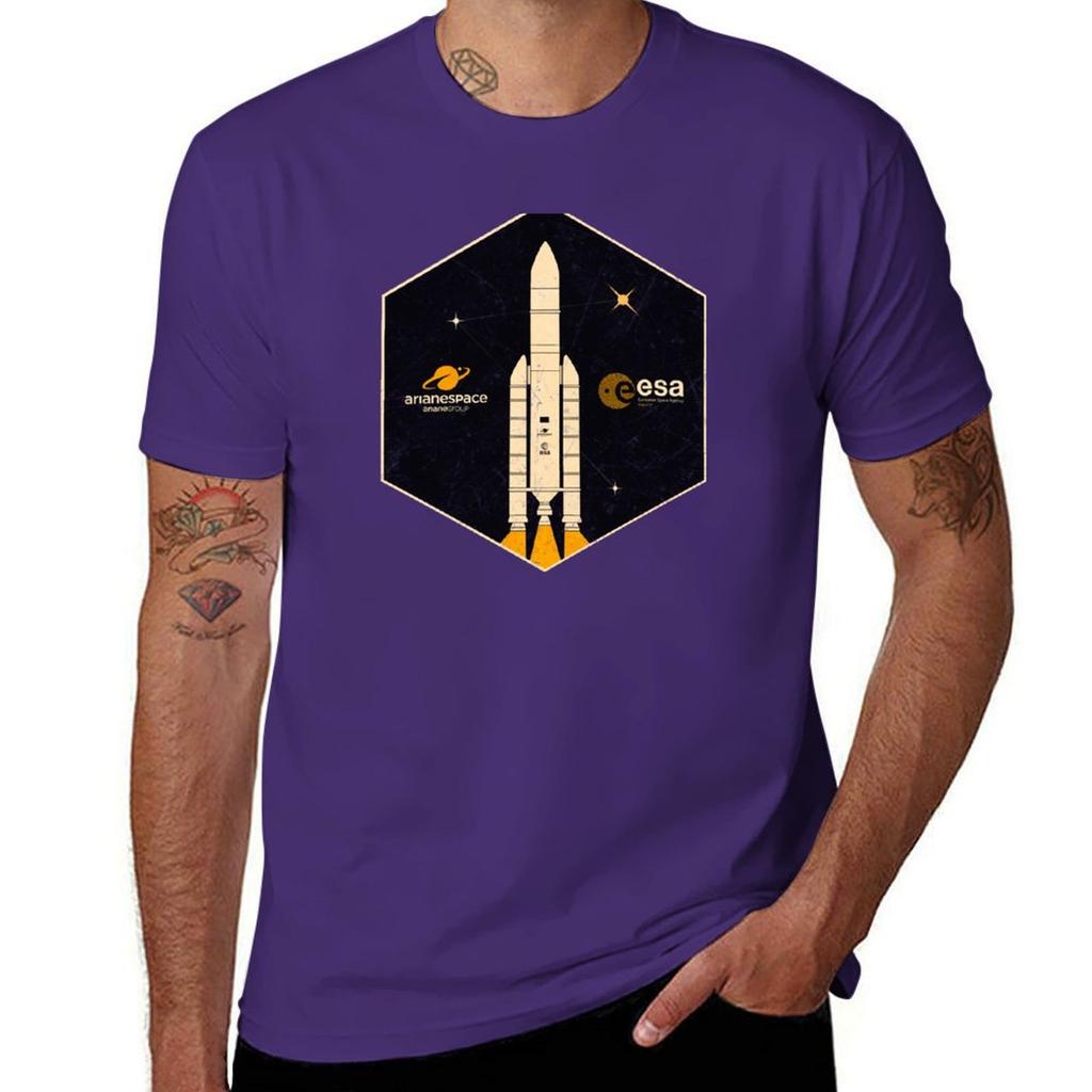 ESA European Space Agency Ariane T-Shirt Plus Sizes Heavyweights Boys Animal Print Funnys Black T Shirts for Men