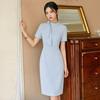 Trolman Women's Short Sleeve Bow Work Dress