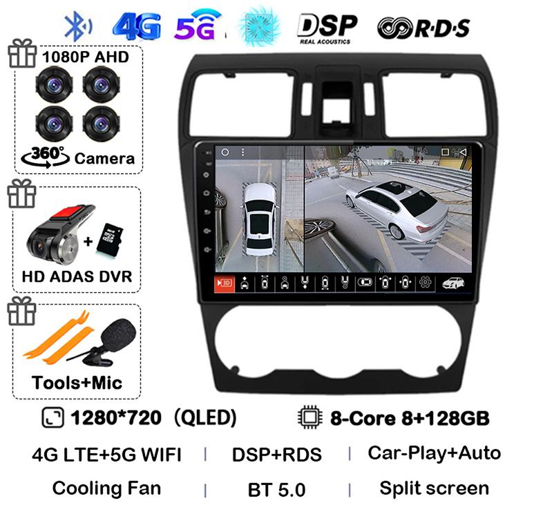 Android 14 Carplay For Subaru Forester 4 SJ XV 2012 2013 2014 2015 Car Radio Multimedia Player GPS Stereo 360 Camera Head Unit